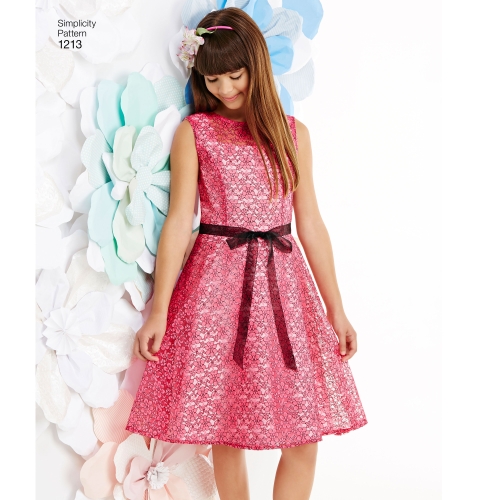 Tüdrukute ja tüdrukute pluss-suurustele kleidid ja trikoo-pooltopp, Simplicity Pattern #1213 