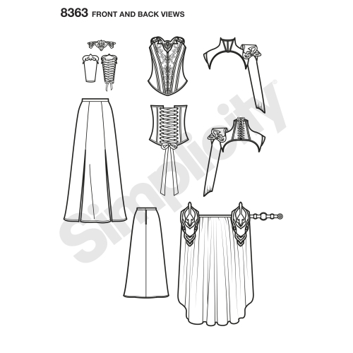 Naiste fantaasia-Ranger kostüüm, Simplicity Pattern #8363 