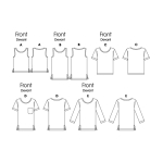 Выкройка: Misses` & Misses` Petite Scoop-neck Tops, A (XS-S-M-L-XL), Butterick, B6797A 