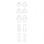 Выкройка: Misses` knit Raglan Sleeve Tops and Dress, Vest, and Pull-On Pants, Butterick B6494 