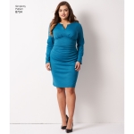Naiste ja väikesekasvuliste Pluss-suuruses naiste leImeliselt-Istuv kleit, Simplicity Pattern #8734 