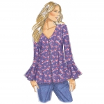 Выкройка: Misses` Tulip or Ruffle Sleeve Tops, Butterick B6456 