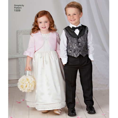 Laste vest, bolero ja kikilips, suurused: A (3-4-5-6-7-8), Simplicity Pattern #1509 