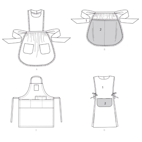Simplicity Sewing pattern S9301 KIDS` & ADULTS` APRONS, SS9301A, Sizes: A (S - XL / S - XL) 