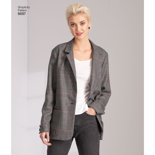 Naistele ja Pluss-suurustele naistele bleiser, Simplicity Pattern #8697 