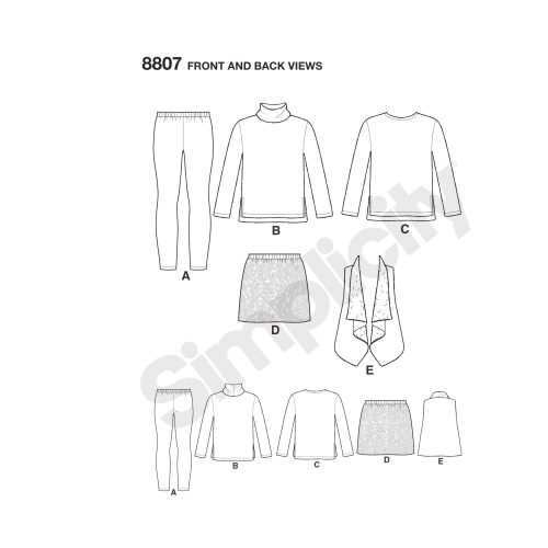 Laste ja tüdrukutes spordiriided, Simplicity Pattern #8807 