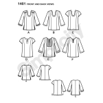 Naiste ja pluss-mõõdus tuunika õla-ja seljajoone variatsioonidega Simplicity Pattern #1461 