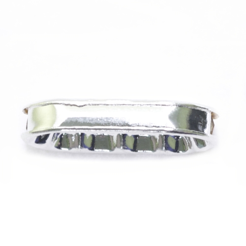 Värviliste klaaskivikestega vahedetail, kolme auguga Silver, 18 x 7 x 4mm 