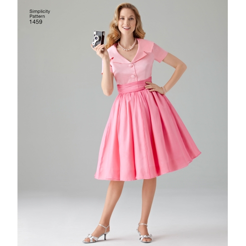 Naiste ja Petite-naiste 1950`ndate vintage kleit, Simplicity Pattern #1459 