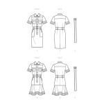 Simplicity Sewing Pattern S9463 Misses` Shirt Dress with Belt 