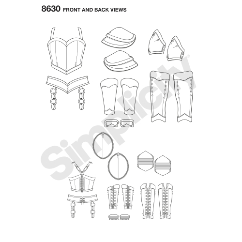 Naiste Cosplay soomusrüü, Simplicity Pattern #8630 