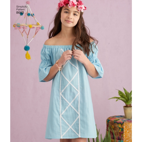 Laste ja tüdrukute kleit, Simplicity Pattern #8663 