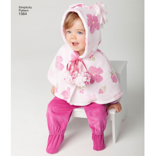 Väikelaste topp, püksid,ja tekkmähis, suurused: A (XXS-XS-S-M-L), Simplicity Pattern #1564 