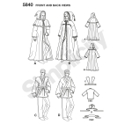 Naiste, meeste ja teismeliste kostüümid, suurused: A (XS,S,M,L,XL), Simplicity Pattern #5840 