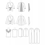 Выкройка: Misses` Jacket, Top, Skirt, Pants and Sash, Butterick B6638 