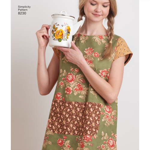 Naiste Dottie Angel ümberpööratav põll-kleit ja keep, suurused: A (XS-S-M-L-XL), Simplicity Pattern #8230 