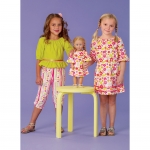 Выкройка: Girl`s Dress, Top, Capris and 45 cm (18` inch) Doll Dress, Kwik Sew K0261 