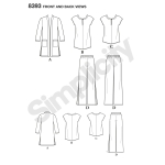 Naiste ja pluss suurusega naiste püksid, tuunika või topp ja kootud kardigan, Simplicity Pattern # 8393 