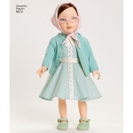 Vintage inspireeritud 45cm pikkuse nuku riided, (Ühes mõõdus), Simplicity Pattern #8072 