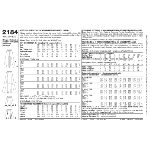 Naiste seelikud, Simplicity Pattern #2184 