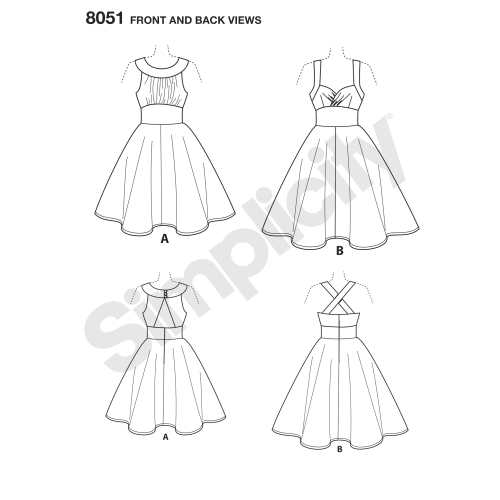 Naistele pluss-suuruses: kleidid, Simplicity Pattern #8051 