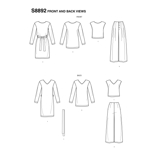 Naiste Casual spordiriided, Simplicity Pattern #S8892 