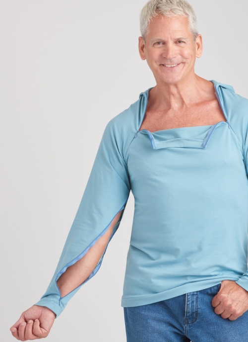 Simplicity Sewing Pattern S9723 UNISEX DUAL PORT ACCESS CHEMO TOP AND HOODIE, SS9723A 