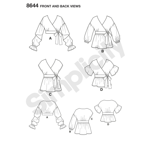 Naiste hõlmiktopid, Simplicity Pattern #8644 