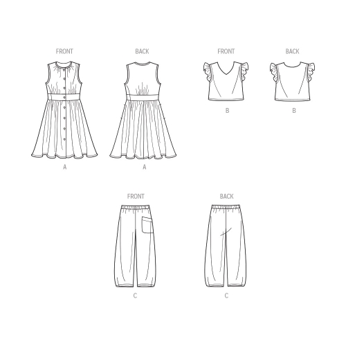 Simplicity lõikekomplekt S9761 CHILDREN`S AND GIRLS` DRESS, TOP AND PANTS, SS9761 