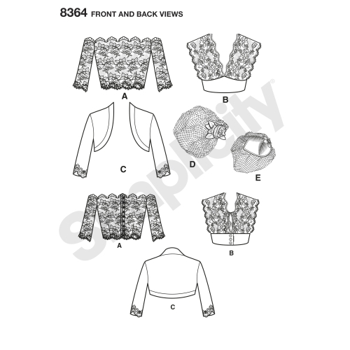 Naiste kehakatted, pael ja peakate, Simplicity Pattern #8364 