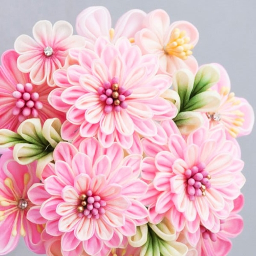 Jaapani Kanzashi stiilis roseti mallid, Clover (Japan) 8486 Jaapani Kanzashi