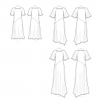 Naiste kleit käiste, pikkuste ja kanga variatsioonidega, Simplicity Pattern #S9099 