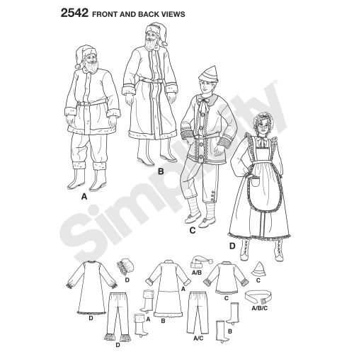 Täiskasvanute kostüümid, Simplicity Pattern #2542 
