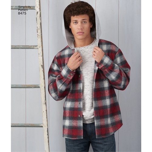 Meeste ja poiste jakk ja särk, suurused: A (S - L / S - XL) Simplicity Pattern #8475 