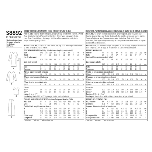 Naiste Casual spordiriided, Simplicity Pattern #S8892 