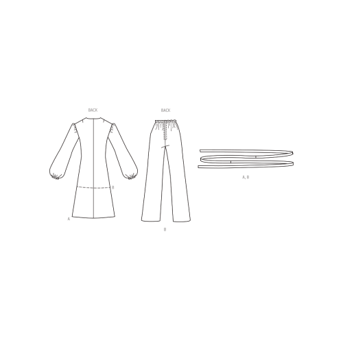 Lõikekomplekt BUTTERICK B6958 MISSES` DRESS, TUNIC AND PANTS 
