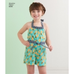 Child`s & Girls` Halter Dress or Romper Each in Two Lengths, Simplicity Pattern #8395 