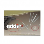 Pyöröpuikkosarja vaihtopäillä, tarkkakärkiset Lace-puikot, AddiClick Lace, Addi (Germany) 750-2 