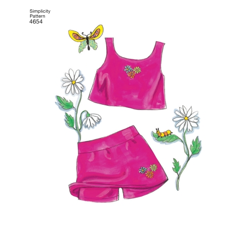46 cm pikkuse nuku riided, Simplicity Pattern #4654 