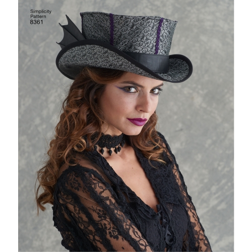 Hats in Three Sizes: S (52cm/21`), M (56cm/22`), L (58cm/23`), suurused: A (S-M-L), Simplicity Pattern #8361 