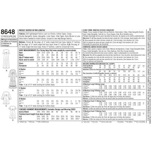 Naiste kittel kahes pikkuses, Simplicity Pattern #8648 