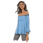 Выкройка: Misses` Off-the-Shoulder Top, Butterick B6519 