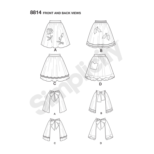Misses` Vintage Aprons, Sizes: OS (ONE SIZE), Simplicity Pattern #8814 