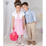Child`s Vest, Bolero and Bow Tie, Sizes: A (3-4-5-6-7-8), Simplicity Pattern #1509 