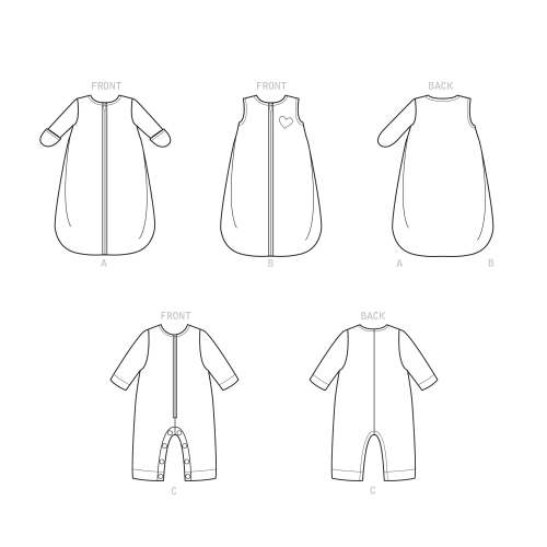 Simplicity Sewing pattern S9242 BABIES` LAYETTE, SS9242A, Sizes: A (XXS-XS-S-M-L) 
