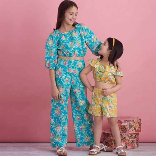 Laste ja tüdrukute topid, püksid ja shortsid, Simplicity Pattern #S8936 