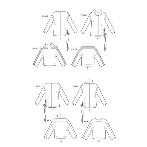 Naiste hubased trikoo-topid, suurused: XS-S-M-L-XL, Simplicity Pattern #S 8988 