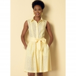 Выкройка: Misses`, sizes: Miss Petite, sizes: Women`s, sizes: Women Petite Shirtdress and Sash, Butterick B6333 