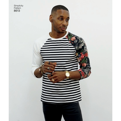 Meeste trikoo topp by Mimi G, suurused: A (XS-S-M-L-XL), Simplicity Pattern #8613 