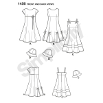 Laste ja tüdrukute kleit variatsioonidega ja müts, Simplicity Pattern #1456 